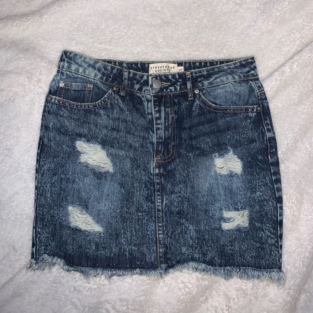 Dark toned jean skirt